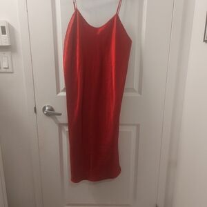 Linda by Eaton red silk slip dress